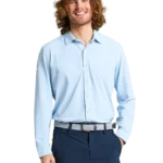 TECH PIQUE SHIRT LS - W45 LIGHT BLUE